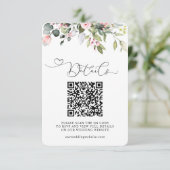 Elegante Botanische Eucalyptus QR Code Bruiloft Informatiekaartje (Staand voorkant)