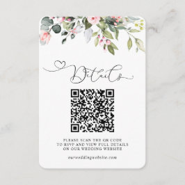 Elegante Botanische Eucalyptus QR Code Bruiloft Informatiekaartje