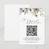 Elegante Botanische Eucalyptus QR Code Bruiloft Informatiekaartje (Voorkant / Achterkant)