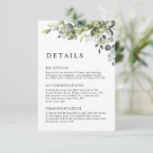 Elegante Botanische Eucalyptus QR Code Bruiloft Informatiekaartje (Staand voorkant)