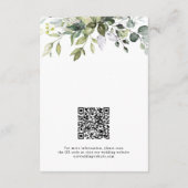 Elegante Botanische Eucalyptus QR Code Bruiloft Informatiekaartje (Achterkant)