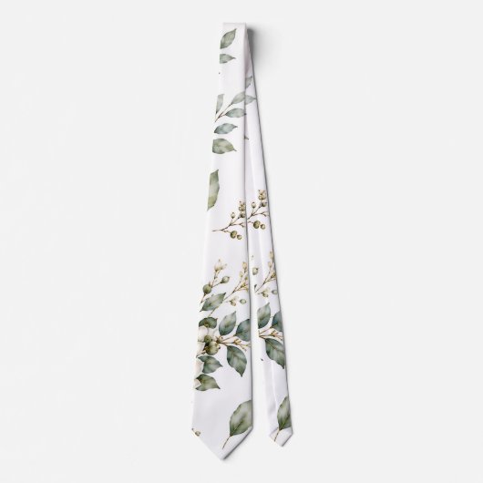Elegante botanische eucalyptus stropdas (Voorkant)