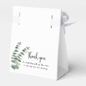 Elegante Botanische Eucalyptus waterverf Bruiloft Bedankdoosjes (Achterkant)