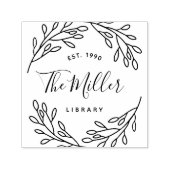 Elegante Botanische Familie Bookplate Zelfinktende Stempel (Design)