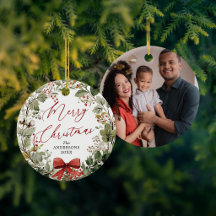 Elegante Botanische Familie Foto Ornament