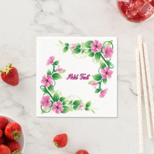 Elegante botanische feest bloeiende kunst witte  servet