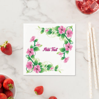 Elegante botanische feest bloeiende kunst witte servet