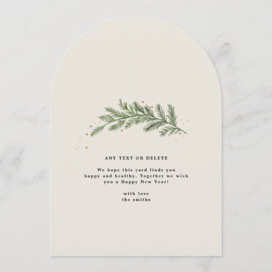 Elegante botanische feestdag kerstboog kaart (Achterkant)