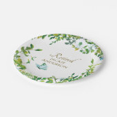 Elegante botanische FEITALLIJKE PENSIONERING Feest Papieren Bordje (Gekanteld)