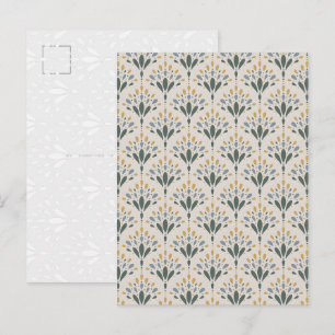 Elegante Botanische Folk Bloemige Kunst Ansichtkaa Briefkaart