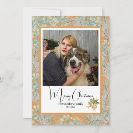 Elegante botanische foto antieke Kerstwoestijn zan Feestdagenkaart