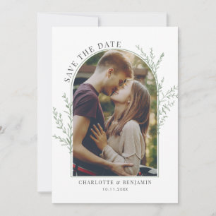 Elegante botanische foto bruiloft save the date