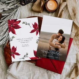 Elegante botanische foto feestdagenkaart