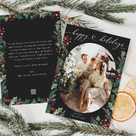 Elegante botanische foto in houtskool  feestdagenkaart