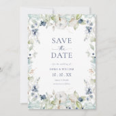Elegante botanische foto save the date (Voorkant)
