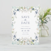 Elegante botanische foto save the date (Staand voorkant)