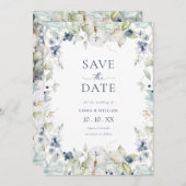 Elegante botanische foto save the date (Voorkant / Achterkant)