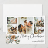 Elegante Botanische Fotocollage Kerstmis Feestdagenkaart (Voorkant / Achterkant)