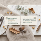 Elegante botanische fotograaf visitekaartje