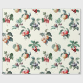 Elegante Botanische  Fruit op Wit Cadeaupapier (Vlak)