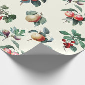 Elegante Botanische  Fruit op Wit Cadeaupapier (Hoek)