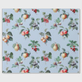 Elegante Botanische  Fruit Soft Blue Cadeaupapier (Vlak)