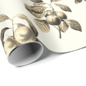 Elegante botanische  fruitbeige cadeaupapier (Rol Hoek)
