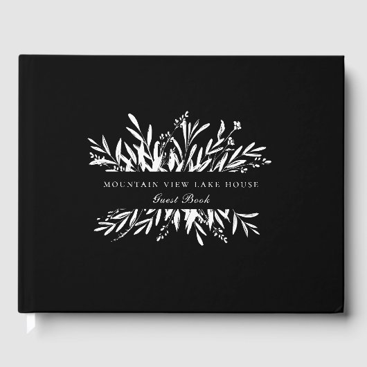 Elegante botanische gebladerte vakantiehuis gastenboek (Voorkant)