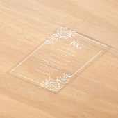 Elegante botanische gewijzigde heldere trouw acryl uitnodigingen (Laagn)