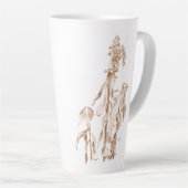 Elegante Botanische Gezellige Inkt Kunst Latte Mok (Rechterhoek)
