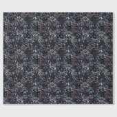 Elegante Botanische Gotische Kerst Cadeaupapier (Vlak)