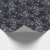 Elegante Botanische Gotische Kerst Cadeaupapier (Hoek)