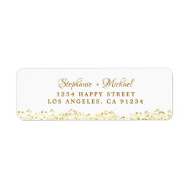 Elegante Botanische Goud Greenery bladeren Etiket