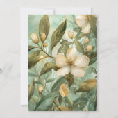 Elegante Botanische Goud Groene Bloemen Pensioen Kaart (Achterkant)