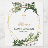 Elegante botanische gouden bevestiging wijn etiket (Enkel label)