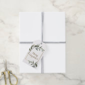 Elegante Botanische Gouden Folie Lijst Kerst Foto Cadeaulabel (Met Touw)