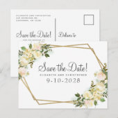 Elegante botanische gouden groen bladeren roos chi aankondigingskaart (Voorkant / Achterkant)