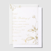 Elegante  botanische gouden kalligrafie bruiloft vellum uitnodigingen (Offset)