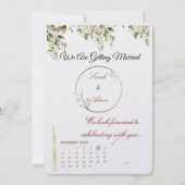 Elegante botanische gouden lijst save the date kaa kaart (Voorkant)