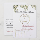 Elegante botanische gouden lijst save the date kaa kaart (Voorkant / Achterkant)