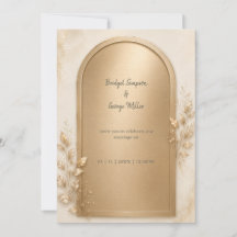 Elegante botanische gouden metalen trouwboog