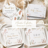 Elegante botanische gouden script bedankt ronde sticker