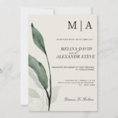 Elegante botanische Greenery eucalyptus bruiloft Kaart (Voorkant)