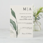 Elegante botanische Greenery eucalyptus bruiloft Kaart (Staand voorkant)