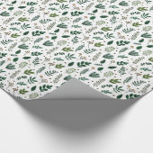Elegante botanische groen & bes cadeaupapier (Hoek)