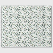 Elegante botanische groen & bes cadeaupapier (Vlak)