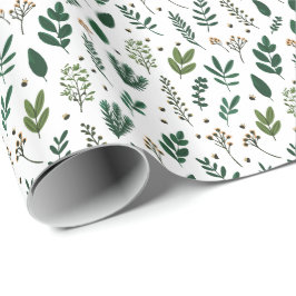 Elegante botanische groen & bes cadeaupapier