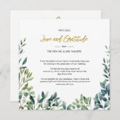 Elegante botanische groen bladeren Bruiloft Bedankkaart (Voorkant / Achterkant)