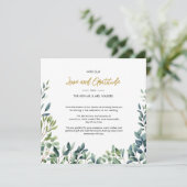 Elegante botanische groen bladeren Bruiloft Bedankkaart (Staand voorkant)