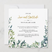 Elegante botanische groen bladeren Bruiloft Bedankkaart (Voorkant)